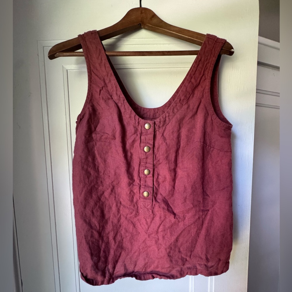 Notperfectlinen Porto tank with brass snaps